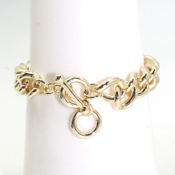 A photo of the Gold Links Rhinestone Bracelet product