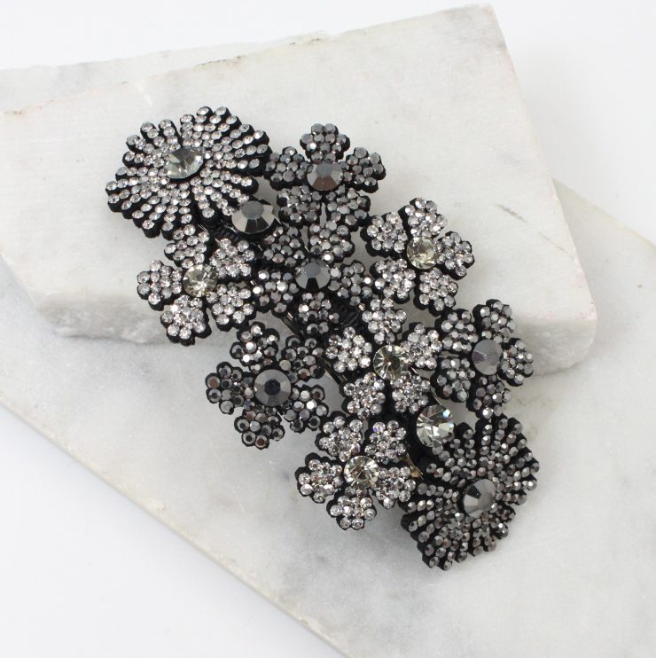 A photo of the Rhinestone Flower Barrette product