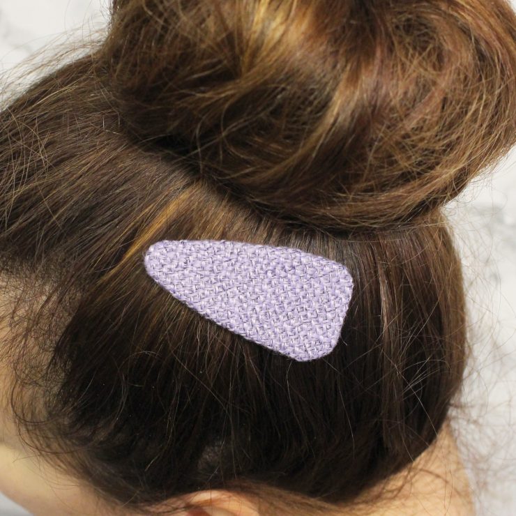 A photo of the Small Burlap Hair Clip product