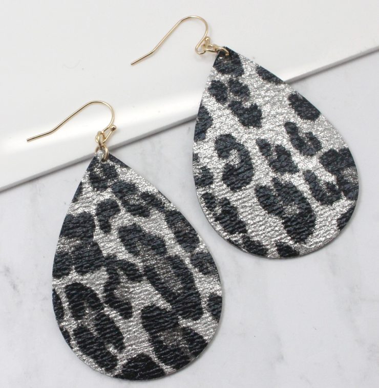 A photo of the Leopard Petal Earrings product