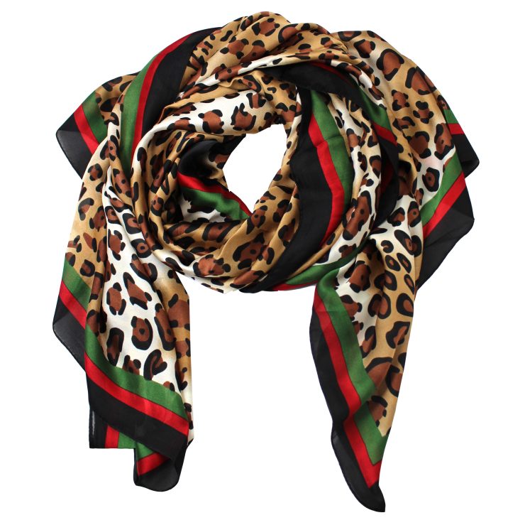 A photo of the Leopard Stripe Scarf product