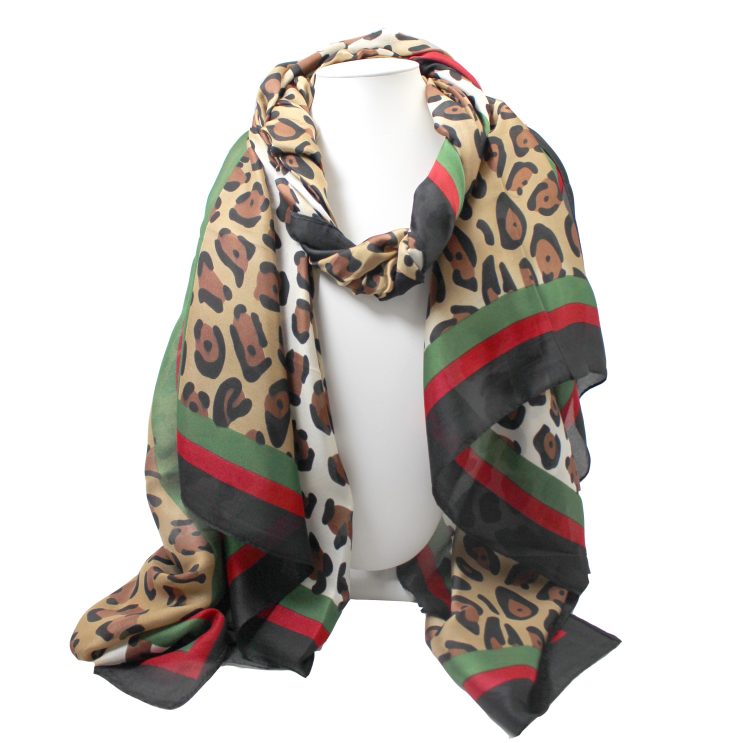 A photo of the Leopard Stripe Scarf product