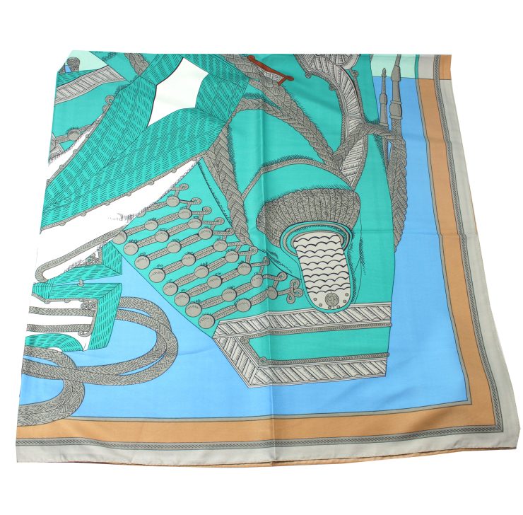 A photo of the Mint and Beige Scarf product