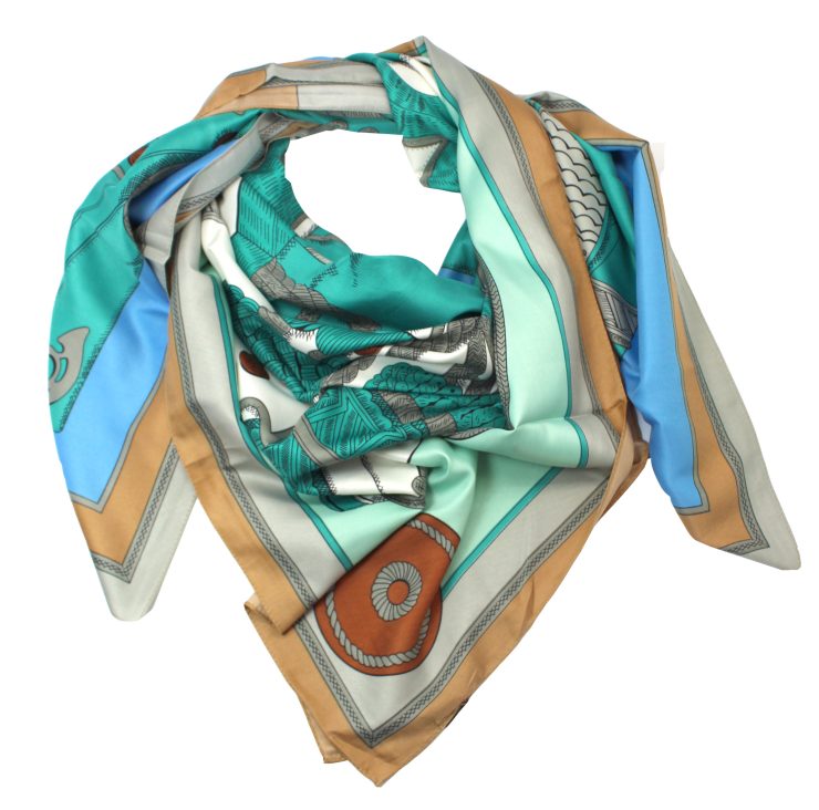 A photo of the Mint and Beige Scarf product