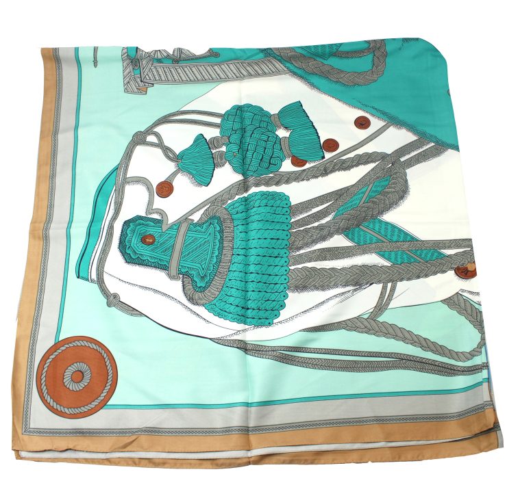 A photo of the Mint and Beige Scarf product