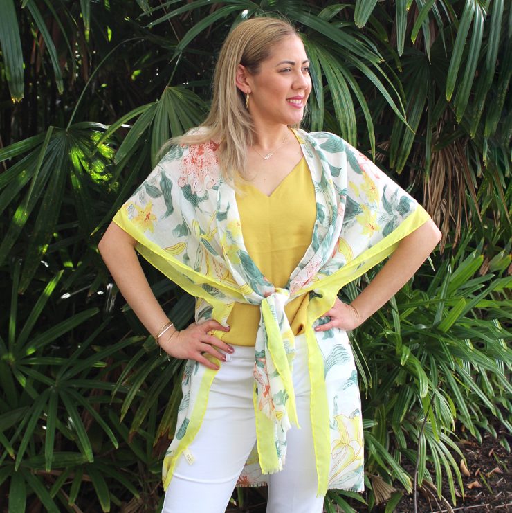 A photo of the Tropical Pastel Kimono product