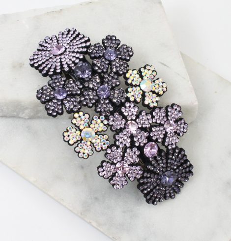 A photo of the Rhinestone Flower Barrette product