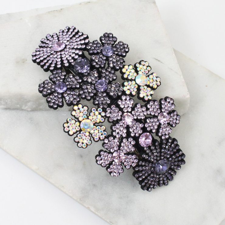 A photo of the Rhinestone Flower Barrette product