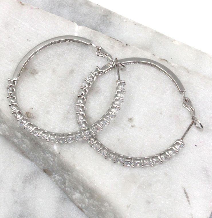 Rhinestone Hoop Earrings - Best of Everything | Online Shopping