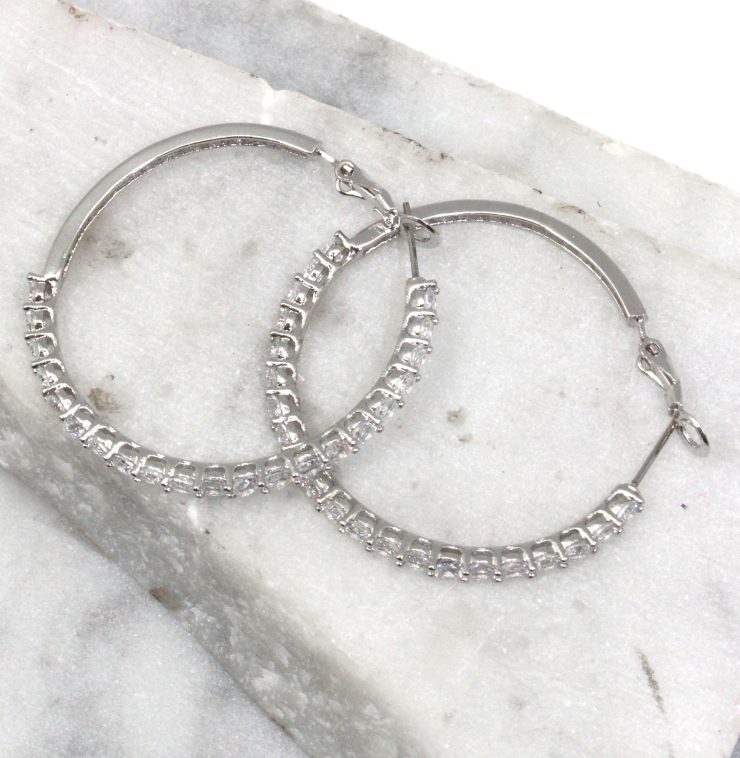 A photo of the Rhinestone Hoop Earrings product