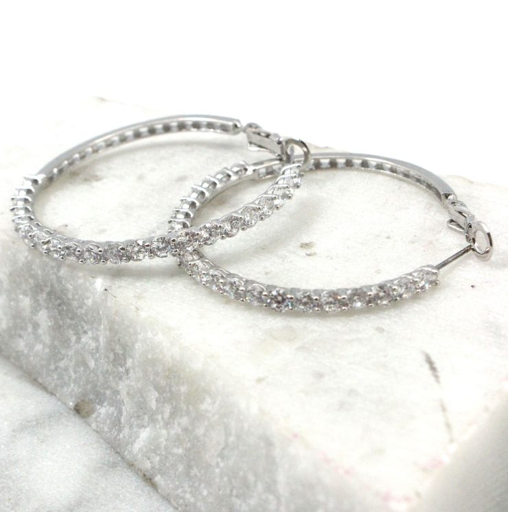 A photo of the Rhinestone Hoop Earrings product