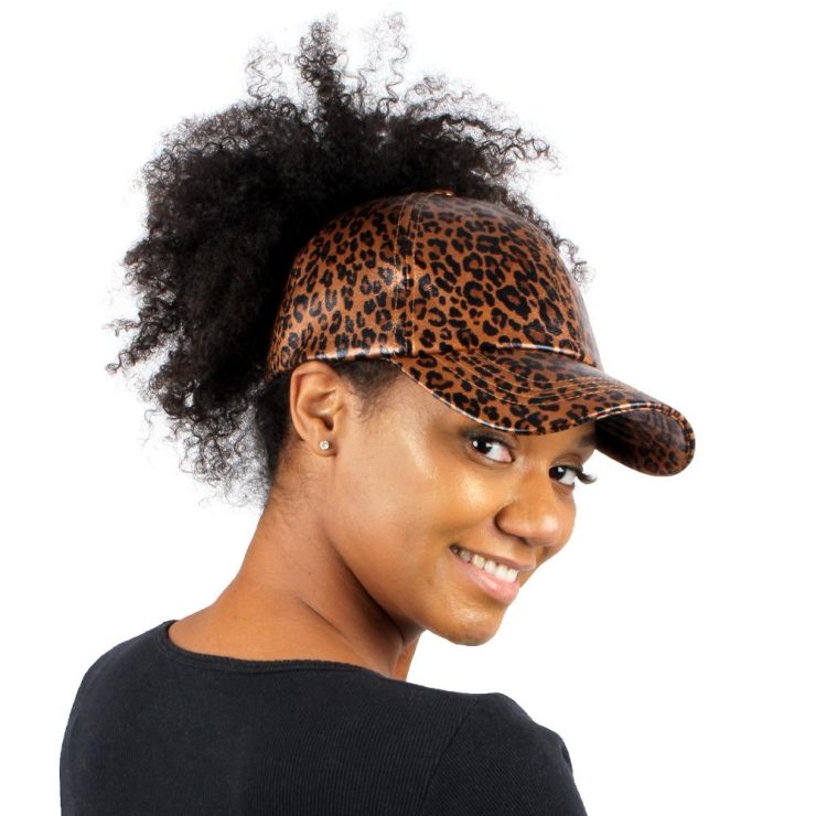 A photo of the Shimmery Leopard Baseball Cap product