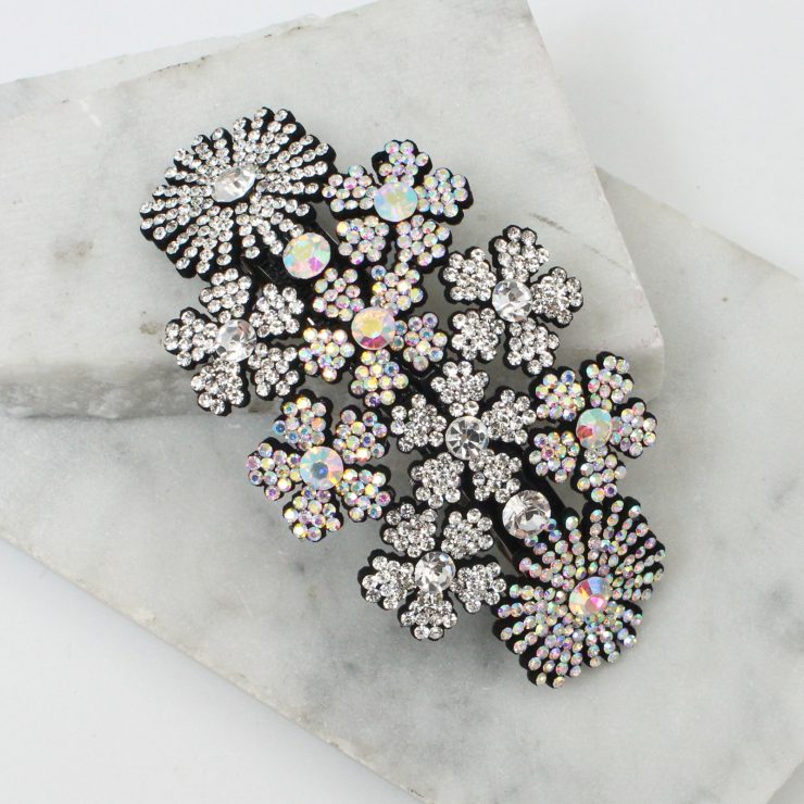 A photo of the Rhinestone Flower Barrette product