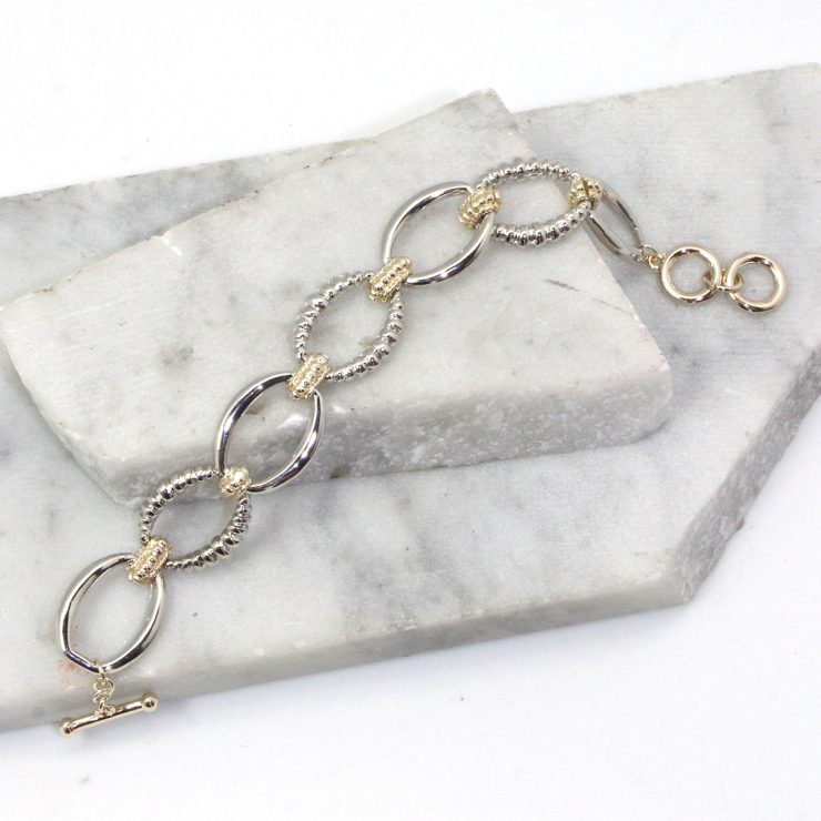 A photo of the Textured Oval Link Bracelet product