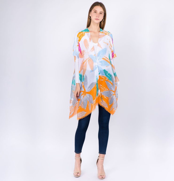 A photo of the Tropical Vibes Kimono product