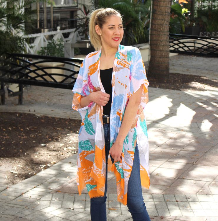 A photo of the Tropical Vibes Kimono product