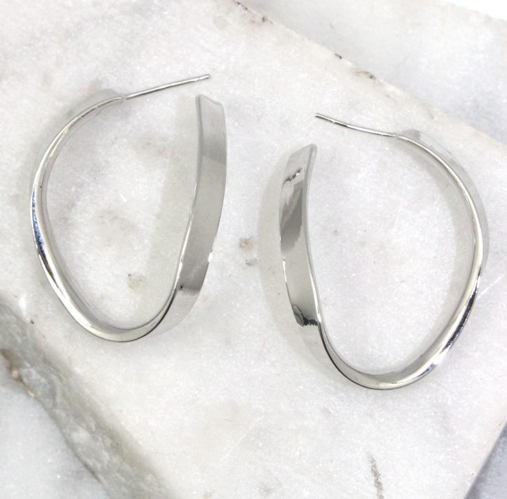 A photo of the Twist Hoop Earrings product