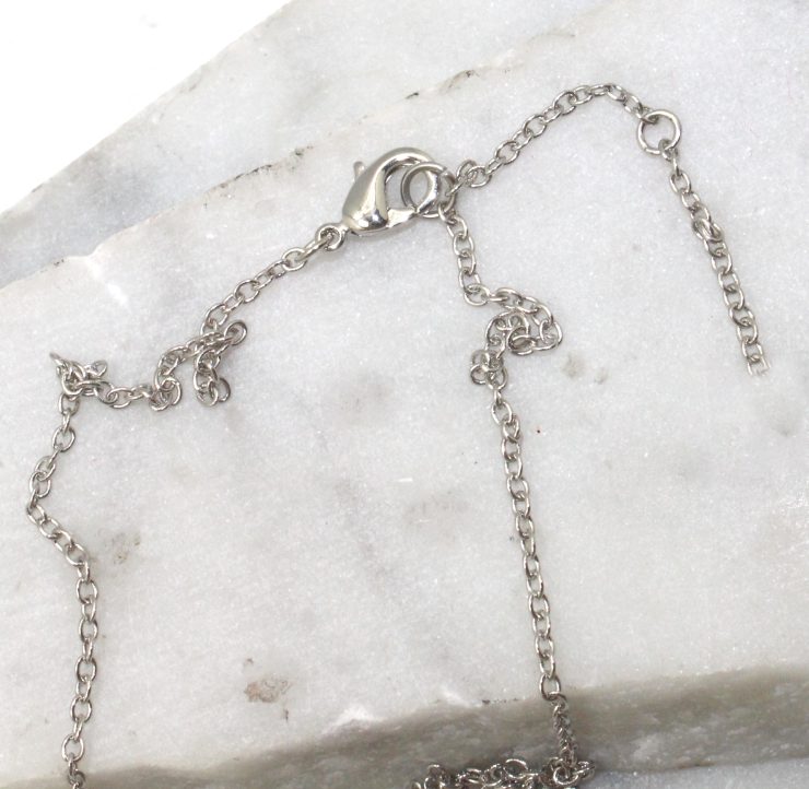 A photo of the White Rhinestone Chain Necklace product