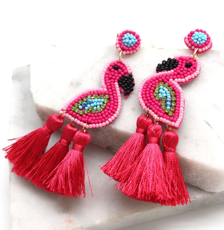 A photo of the Bubbly Flamingo Earrings product