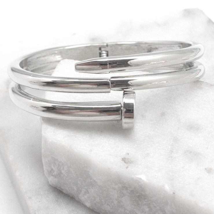 A photo of the Hit the Nail Bracelet in Silver product