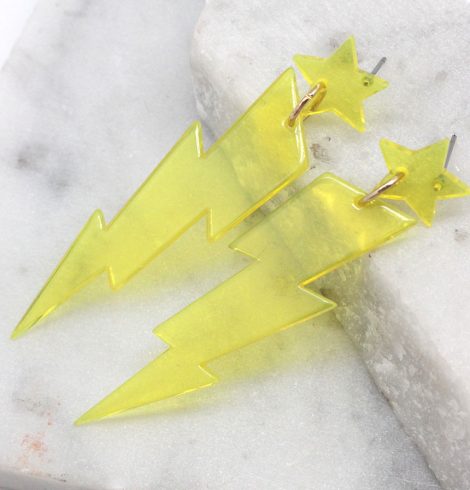 A photo of the Lighting Lucite Neon Earrings product