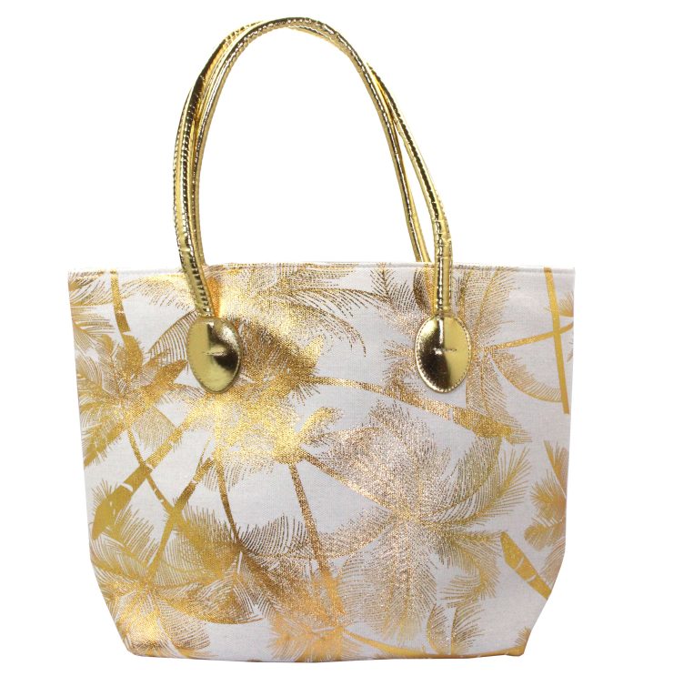 A photo of the Metallic Palms Tote Bag product