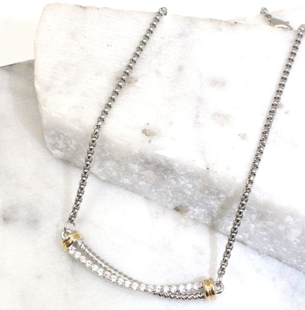 Rhinestone Twist Bars Necklace Best of Everything Online Shopping
