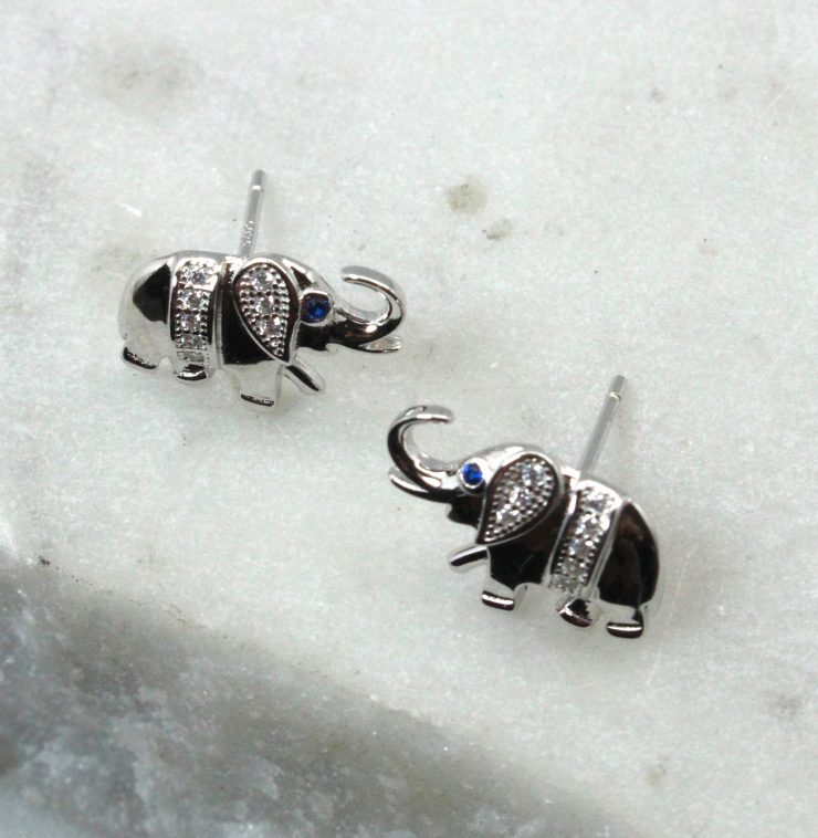 A photo of the Elephant Stud Earrings product