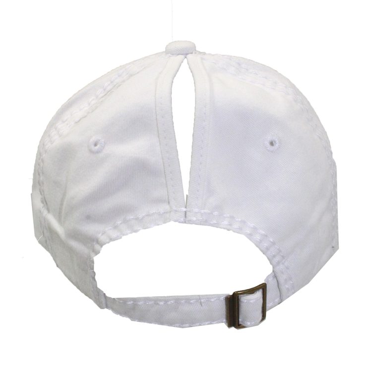 A photo of the Lilly Ponytail Baseball Cap in White product