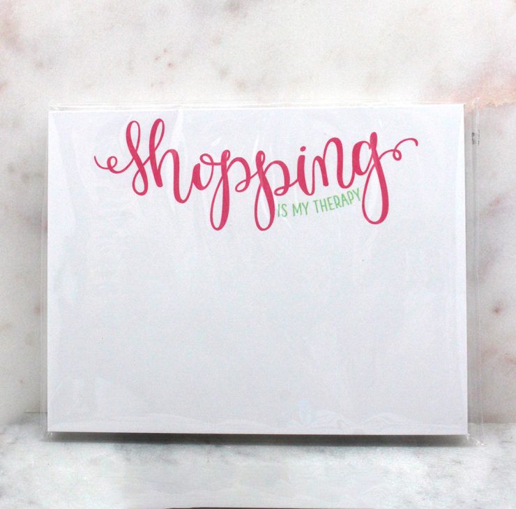 A photo of the Shopping is My Therapy Note Pad product