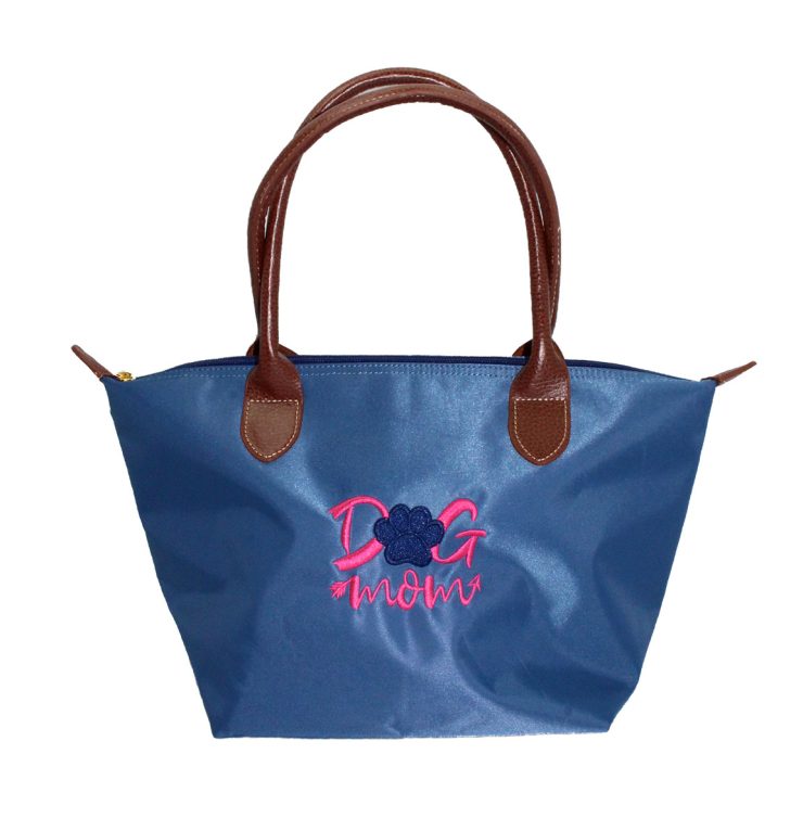 A photo of the Dog Mom Tote In Blue product