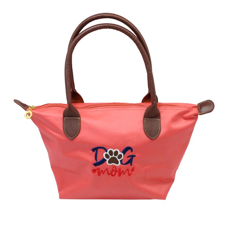 A photo of the Dog Mom Tote In Coral product