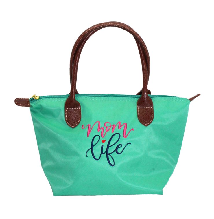 A photo of the Mom Life Tote In Turquoise product