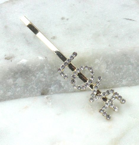 A photo of the Love Rhinestone Bobbi Pin product