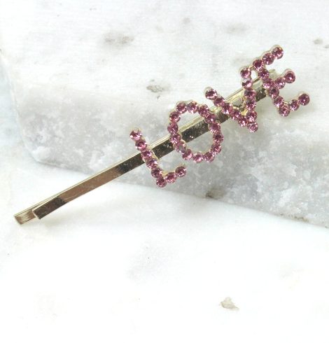 A photo of the Love Rhinestone Bobbi Pin product