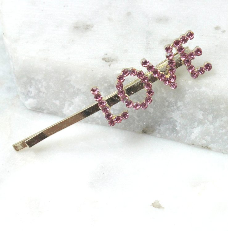 A photo of the Love Rhinestone Bobbi Pin product