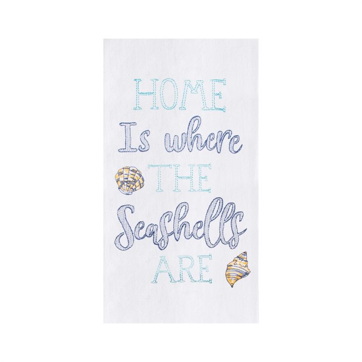 A photo of the Home Is Where The Seashells Are Towel product