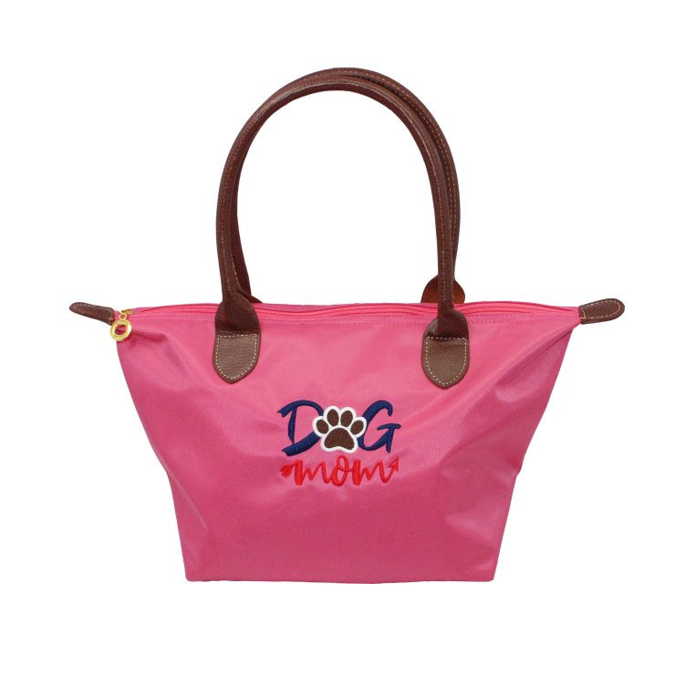 A photo of the Dog Mom Tote In Pink product