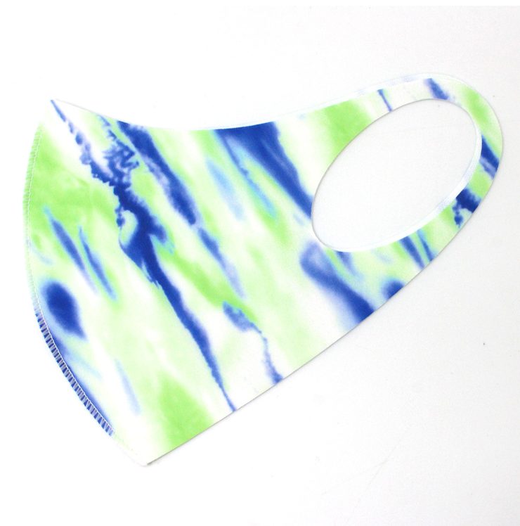 A photo of the Blue and Green Water Stripe Mask product