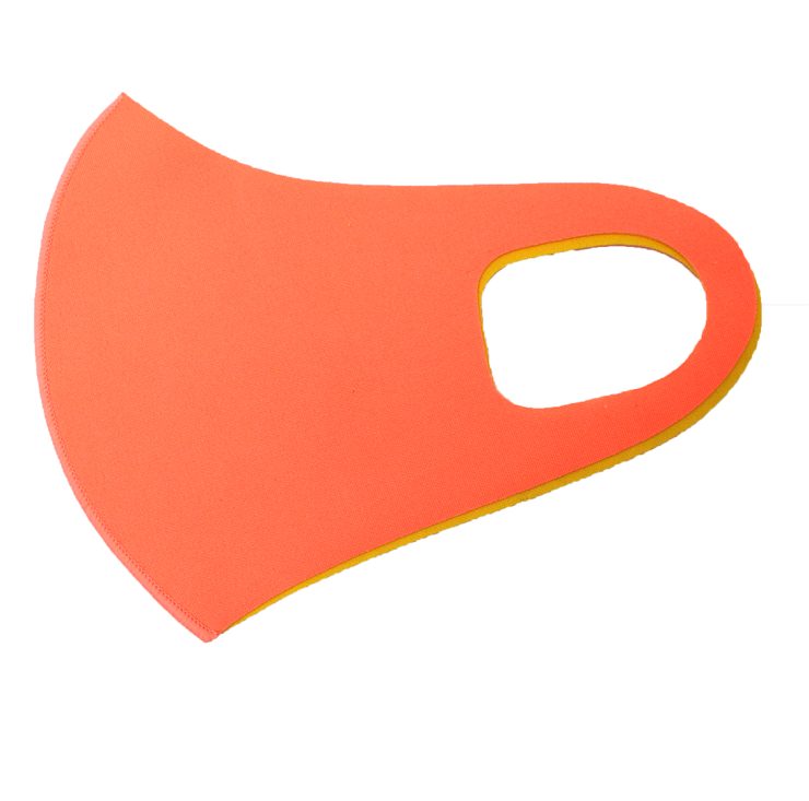 A photo of the Two Tone Neon Orange and Yellow Face Mask product