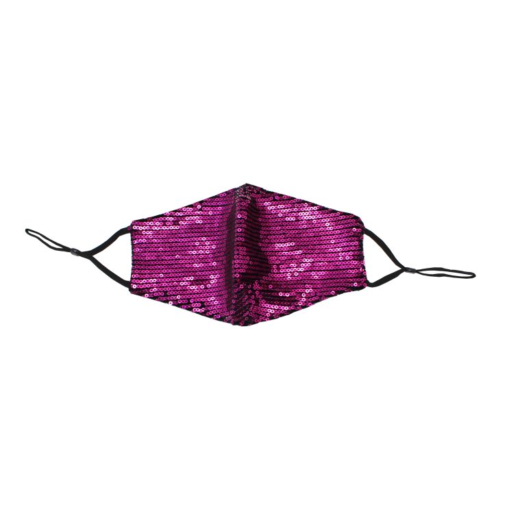A photo of the Sequin Face Mask In Fuchsia product