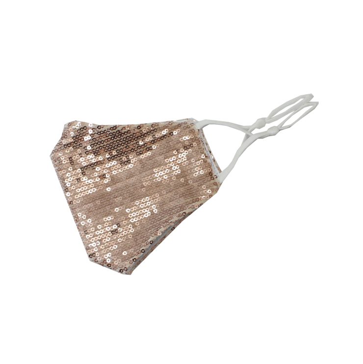 A photo of the Sequin Face Mask In Rose Gold product