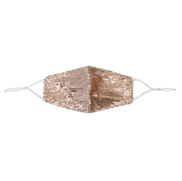 A photo of the Sequin Face Mask In Rose Gold product