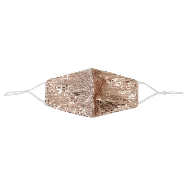 A photo of the Sequin Face Mask In Rose Gold product