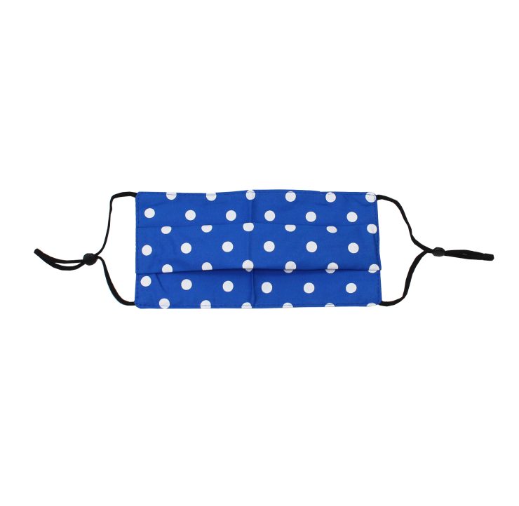 A photo of the Polka Dot Face Mask In Royal Blue product