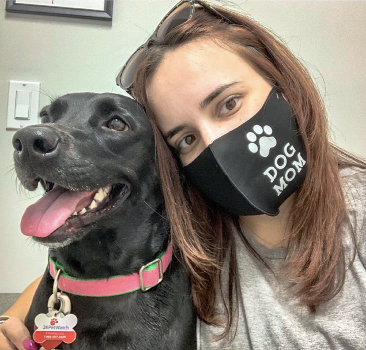 A photo of the Dog Mom Face Mask product