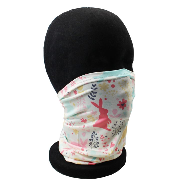A photo of the Children's Neck Gaiter In Bunny Love product