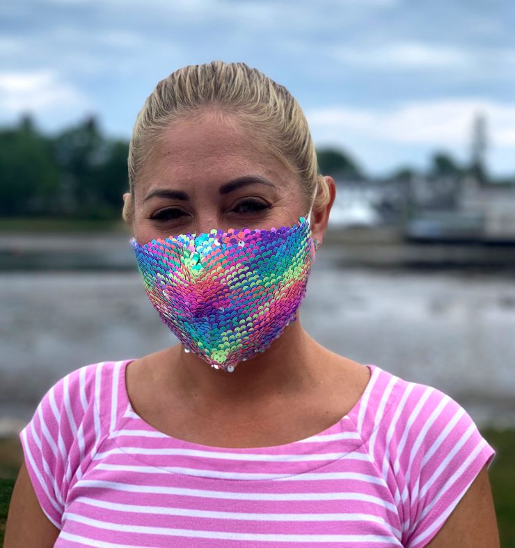 A photo of the Mermaid Sequin Face Mask product