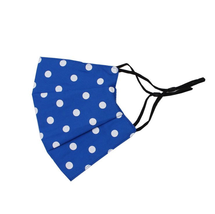 A photo of the Polka Dot Face Mask In Royal Blue product