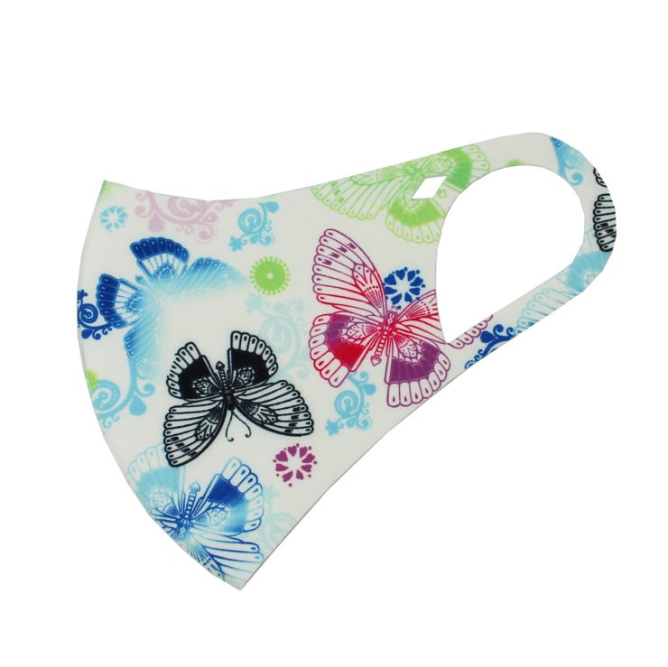 A photo of the Butterfly Garden Face Mask In White product